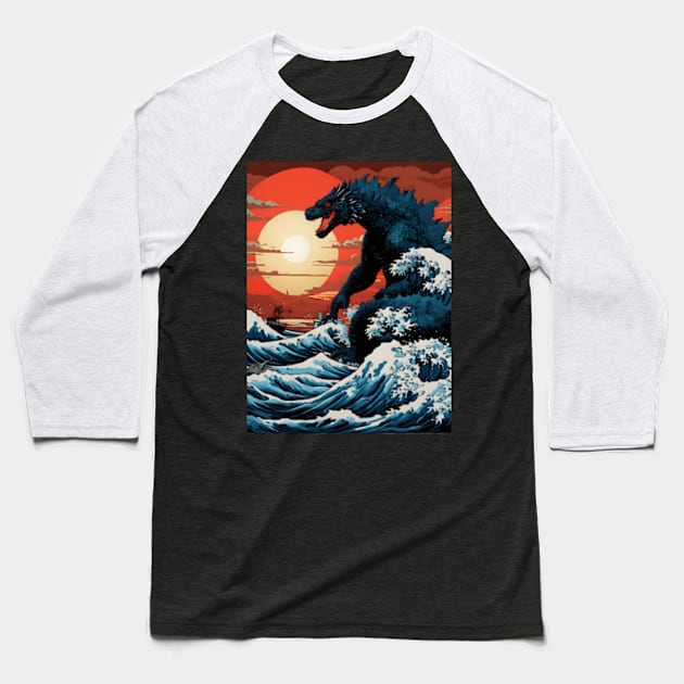 Kanagawa Monster Baseball T-Shirt by Rogue Clone